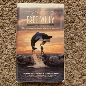 Free Willy VHS Video Tape Clamshell WB Entertainment 1993 Print‎ Date